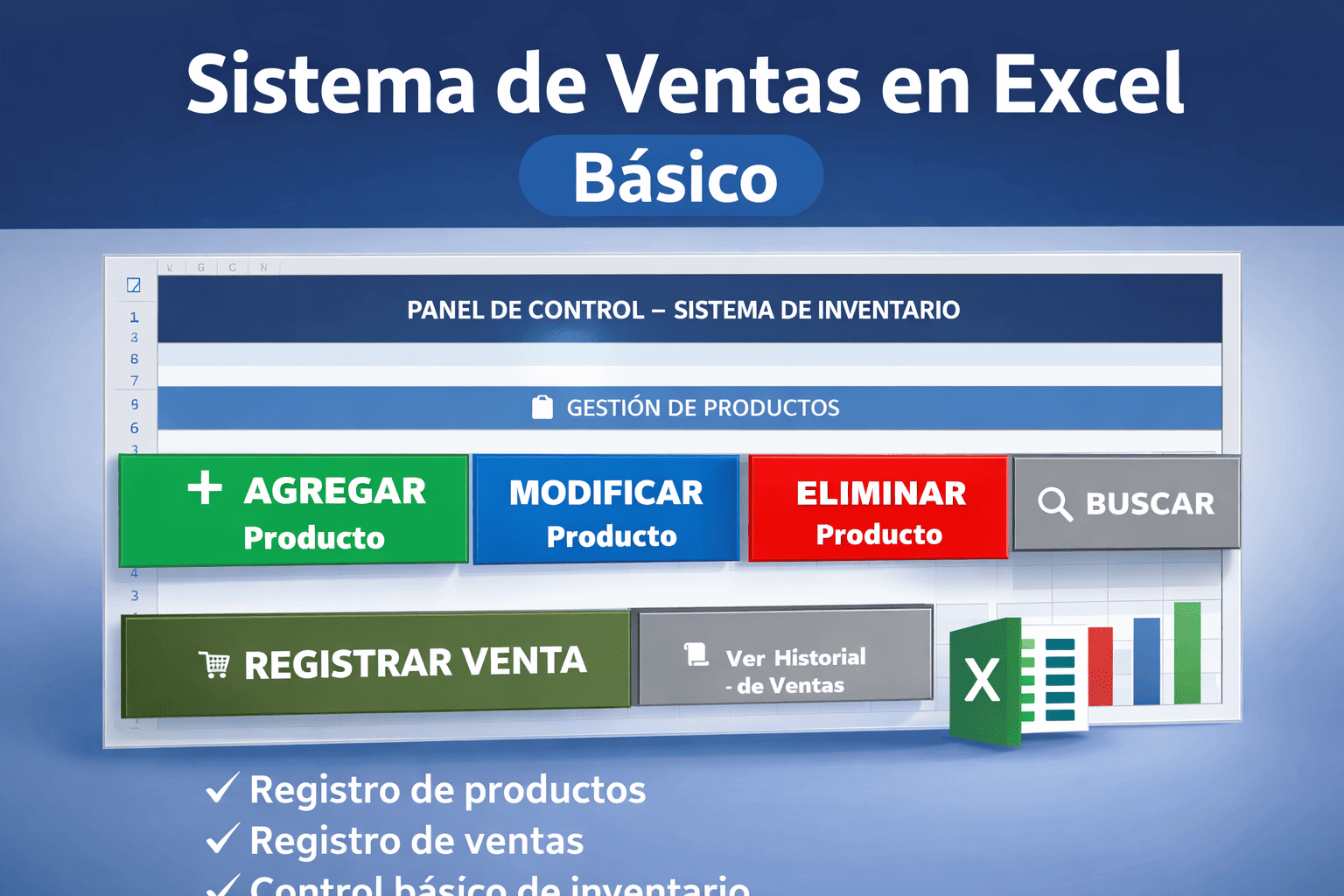 Sistema de Ventas en Excel Básico | Control de Ventas e Inventario